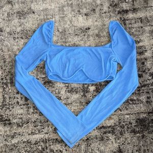 Blue cropped long sleeve
